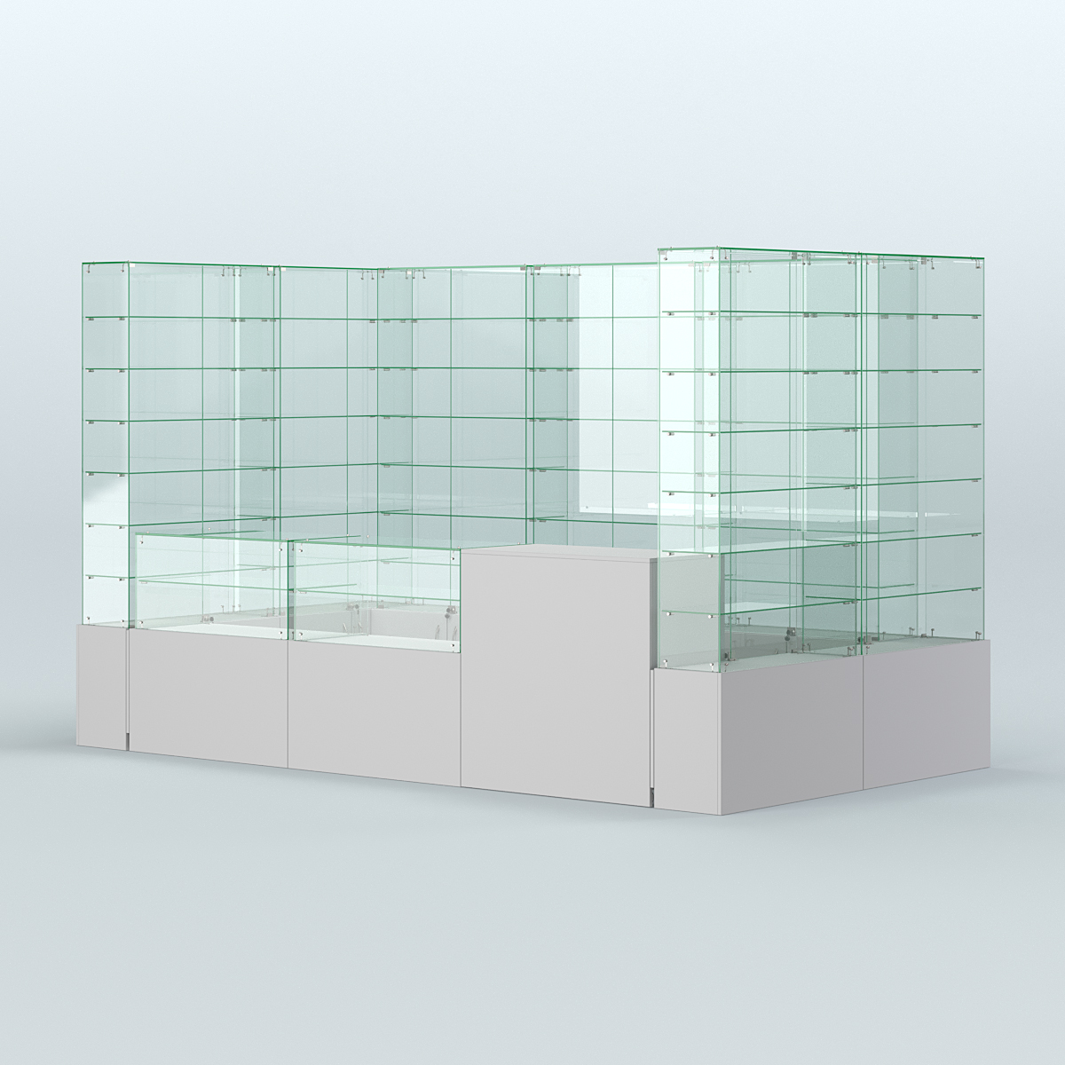 Павильон ИСТРА (глубина витрин-300мм) №3в (5, 94 кв.м) Серый