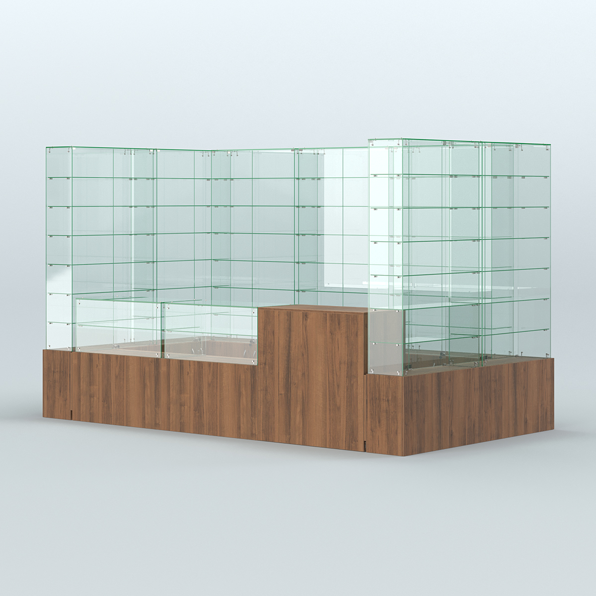 Павильон ИСТРА (глубина витрин-300мм) №3в (5, 94 кв.м) Орех