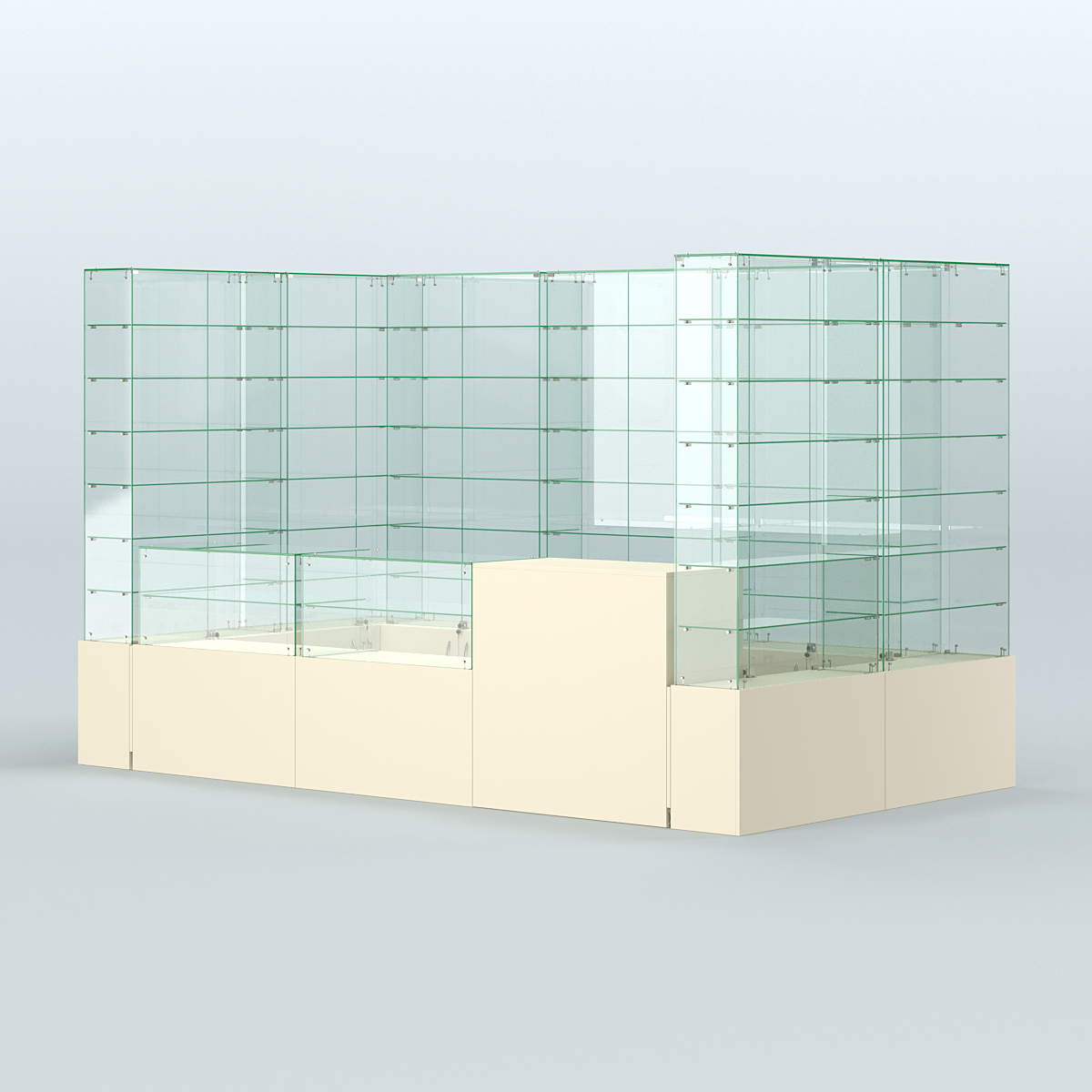 Павильон ИСТРА (глубина витрин-300мм) №3в (5, 94 кв.м) Крем Вайс