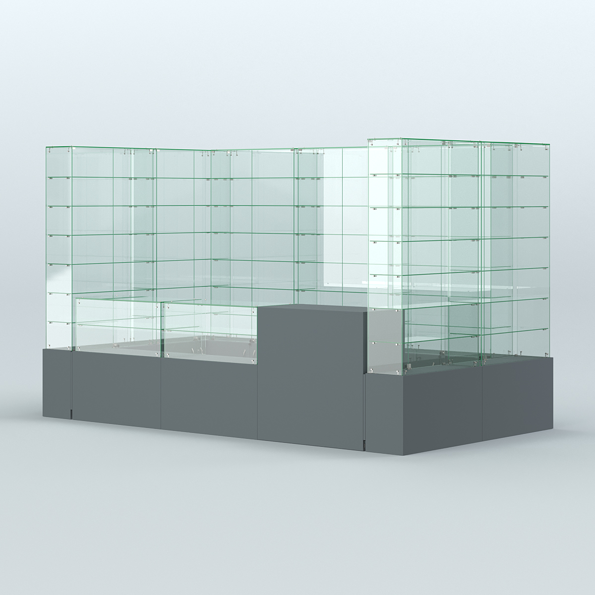 Павильон ИСТРА (глубина витрин-300мм) №3в (5, 94 кв.м) Темно-Серый