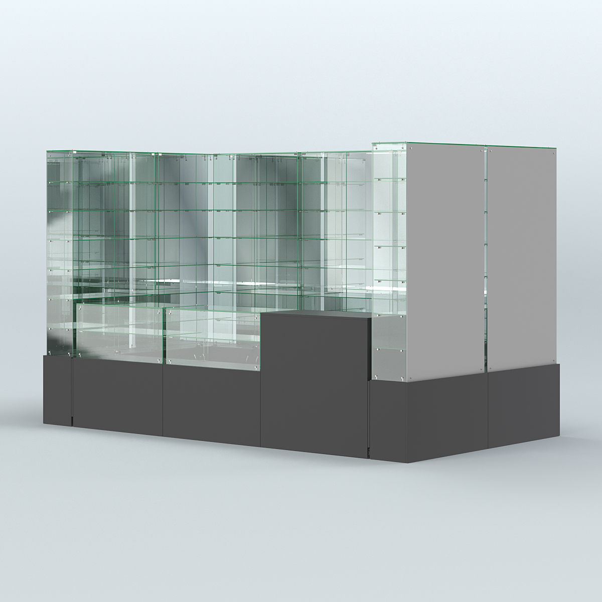 Павильон ИСТРА (глубина витрин-300мм) №3г (5, 94 кв.м) Черный