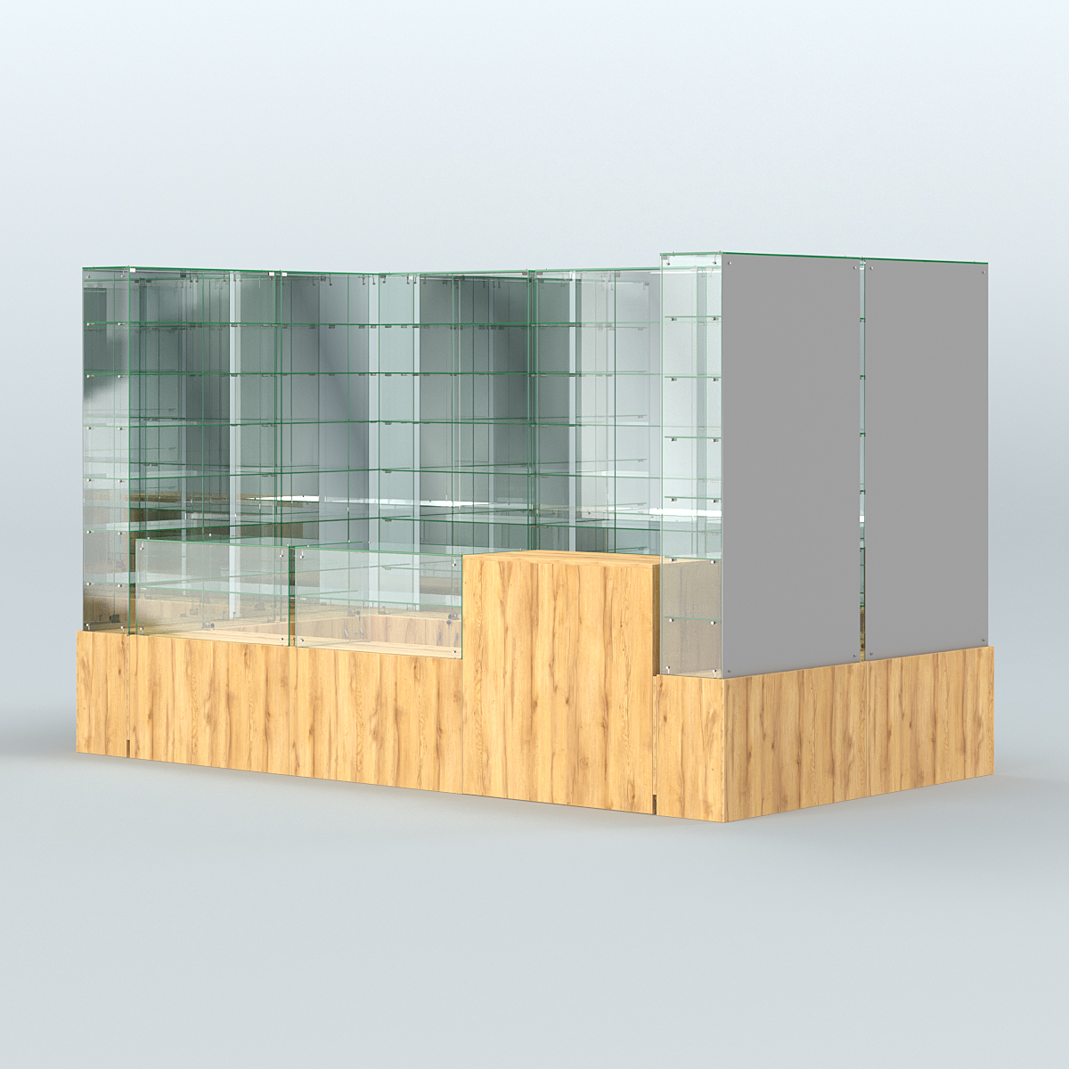 Павильон ИСТРА (глубина витрин-300мм) №3г (5, 94 кв.м) Дуб Золотистый