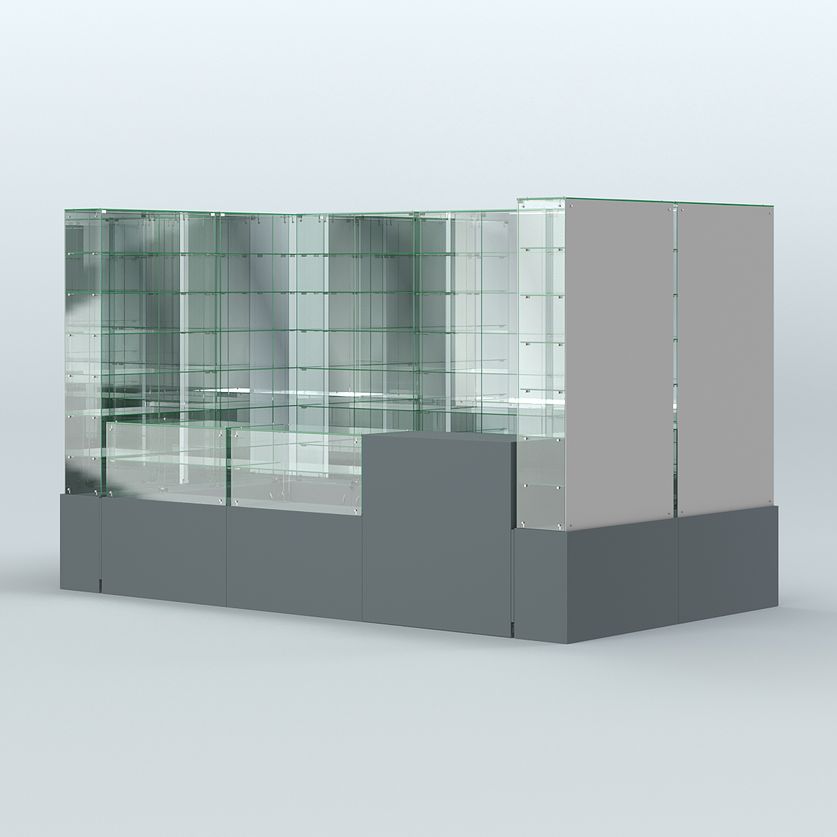 Павильон ИСТРА (глубина витрин-300мм) №3г (5, 94 кв.м) Темно-Серый
