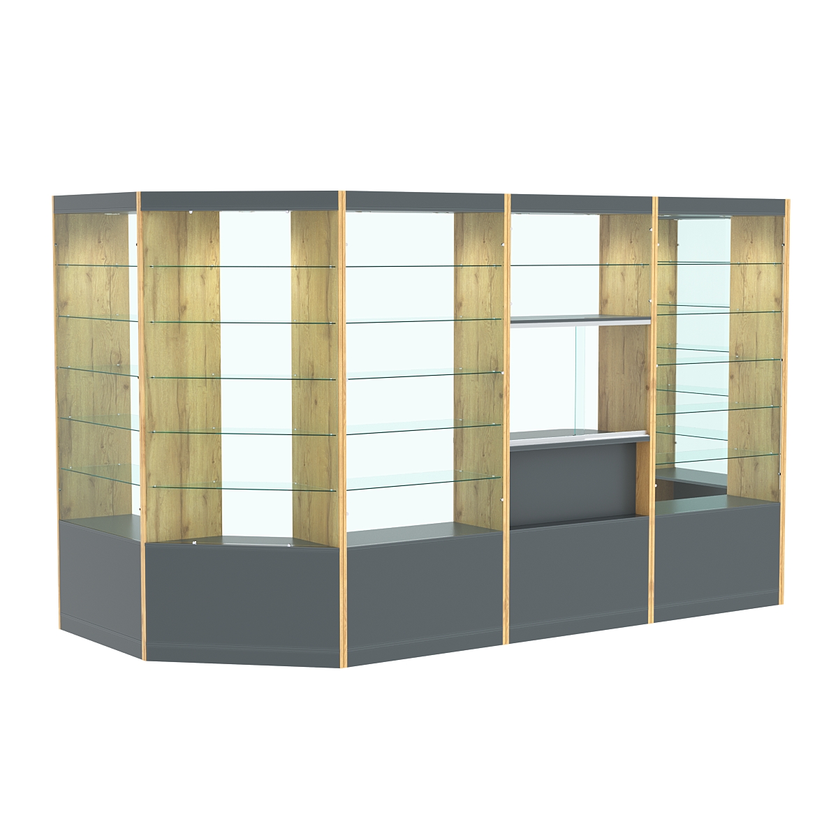 Павильон №2 из ДСП (6, 20 кв. м) Темно-серый и Дуб Золотистый