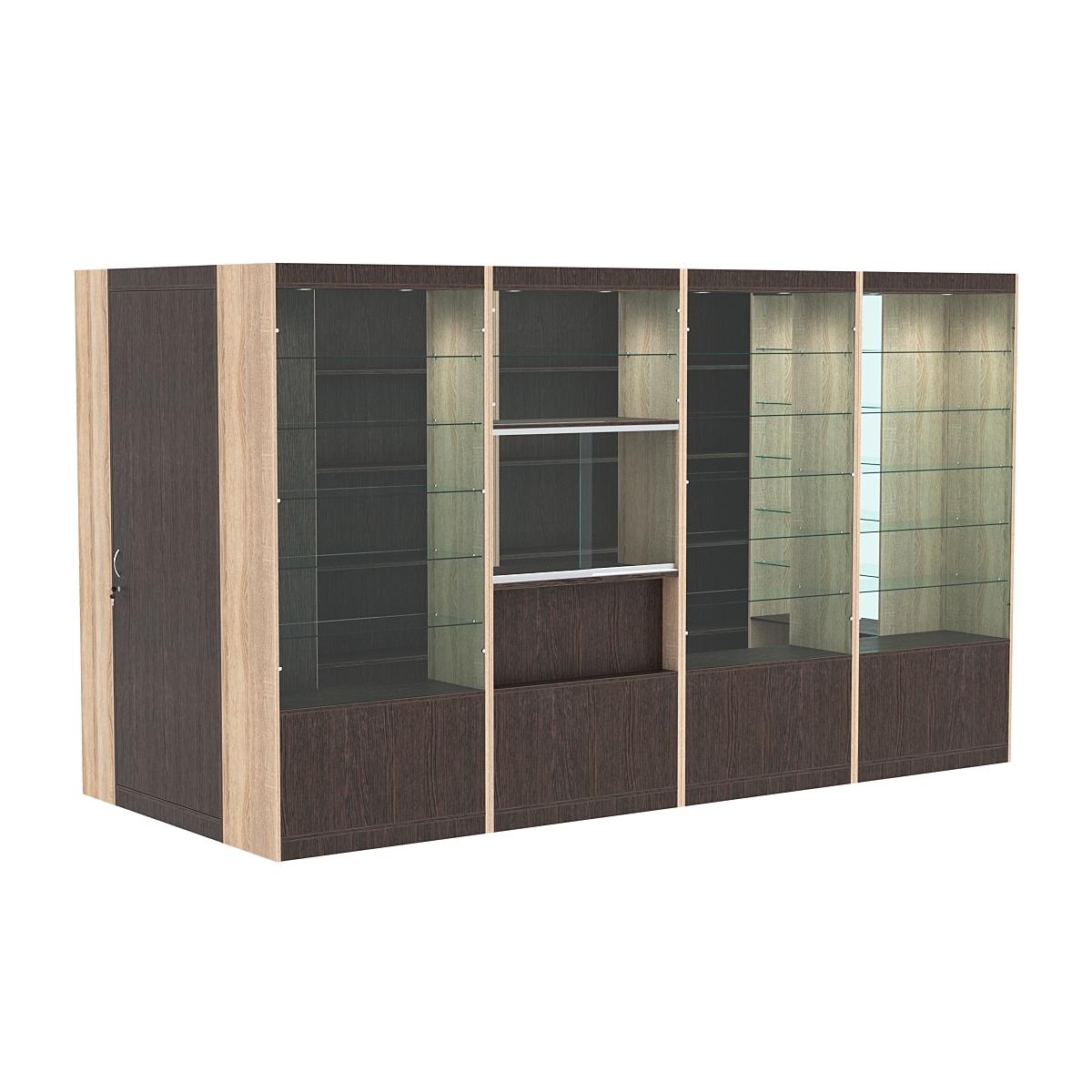 Павильон №3 из ДСП (5, 76 кв. м) Дуб Венге и Дуб Сонома