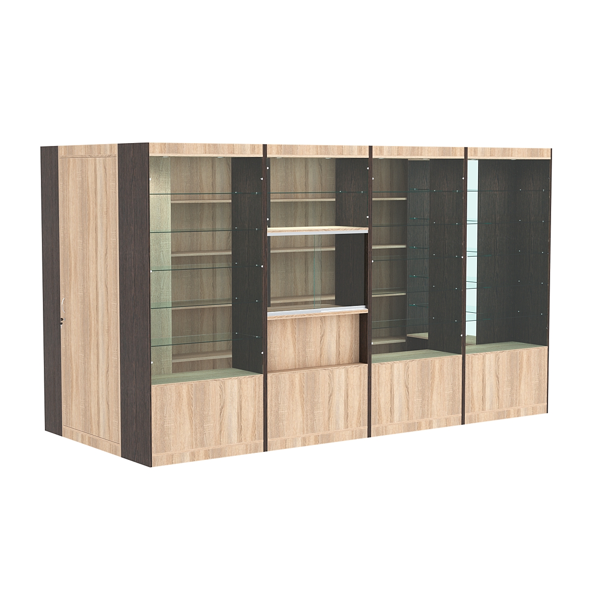 Павильон №3 из ДСП (5, 76 кв. м) Дуб Сонома + Дуб Венге