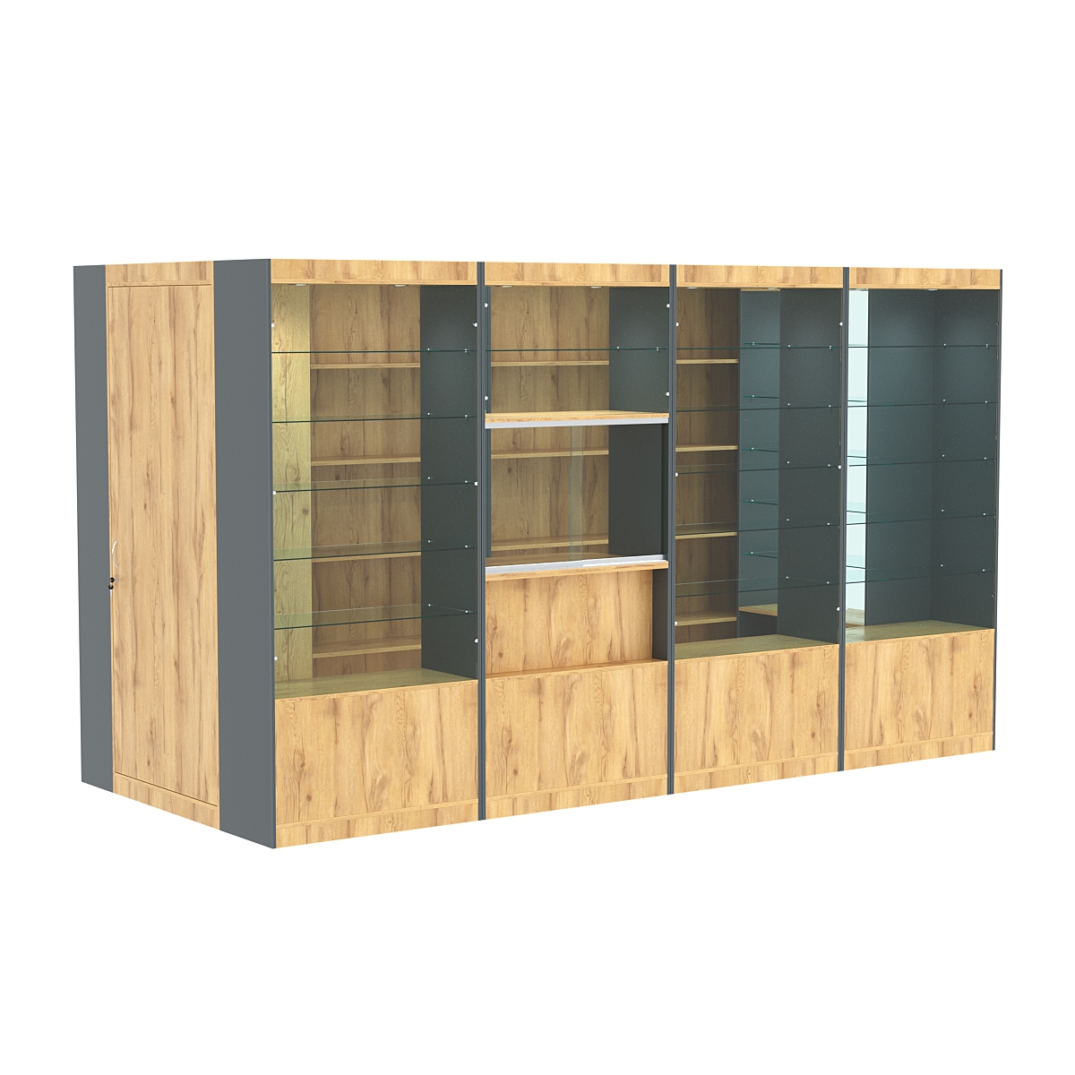 Павильон №3 из ДСП (5, 76 кв. м) Дуб Золотистый и Темно-Серый