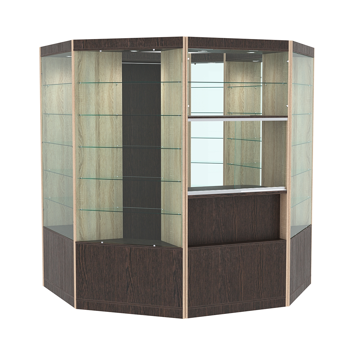 Павильон №4 из ДСП (4, 84 кв. м) Дуб Венге и Дуб Сонома