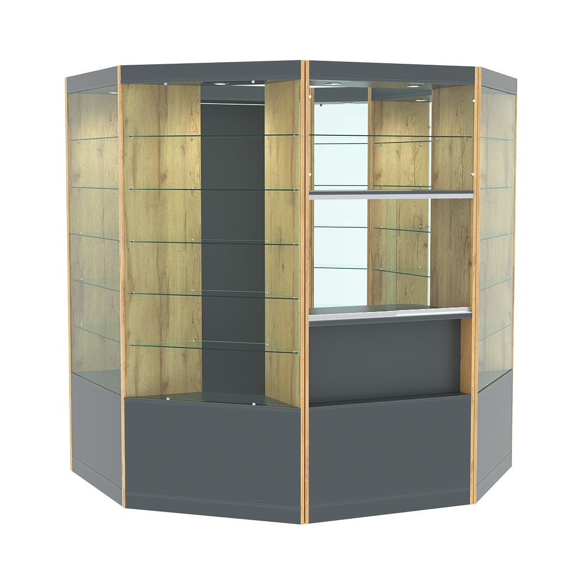 Павильон №4 из ДСП (4, 84 кв. м) Темно-серый и Дуб Золотистый