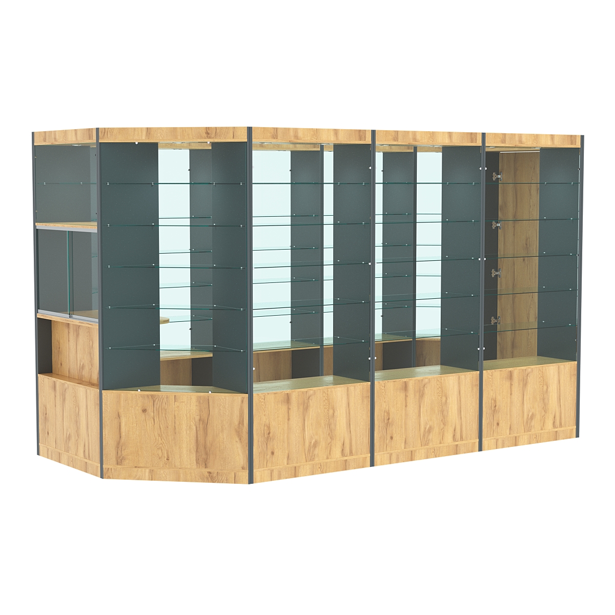 Павильон №5 из ДСП (8, 80 кв. м) Дуб Золотистый и Темно-Серый