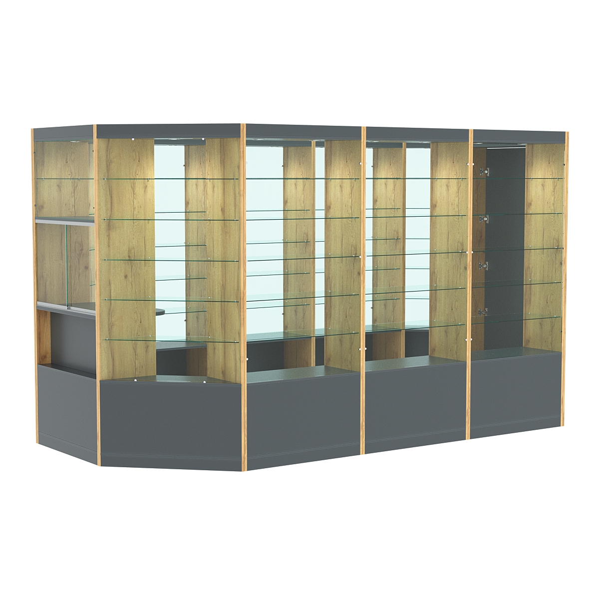 Павильон №5 из ДСП (8, 80 кв. м) Темно-серый и Дуб Золотистый