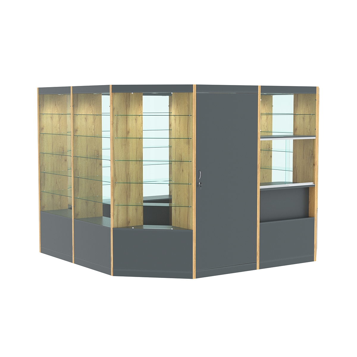 Павильон №6 из ДСП (9, 61 кв. м) Темно-серый и Дуб Золотистый