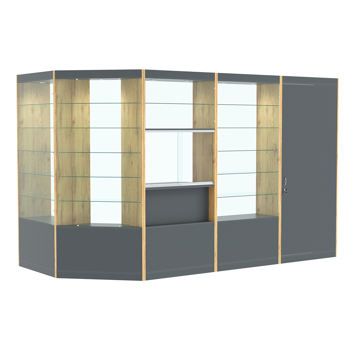 Павильон №8 из ДСП (5, 19 кв. м) Дуб Золотистый и Темно-Серый