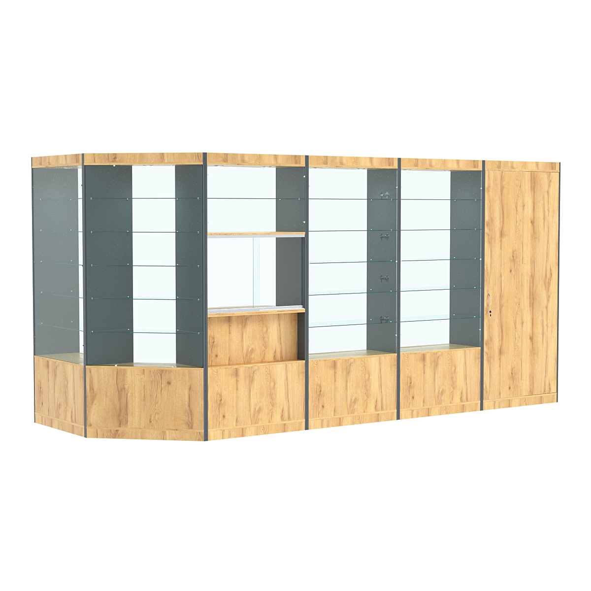 Павильон №9 из ДСП (6, 58 кв. м) Темно-серый и Дуб Золотистый