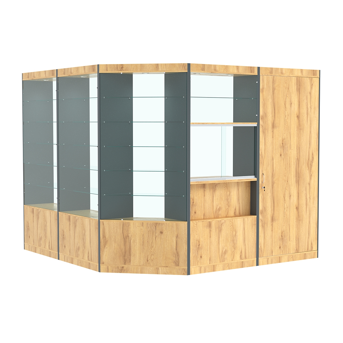 Павильон №10 из ДСП (6 кв. м) Дуб Золотистый и Темно-Серый