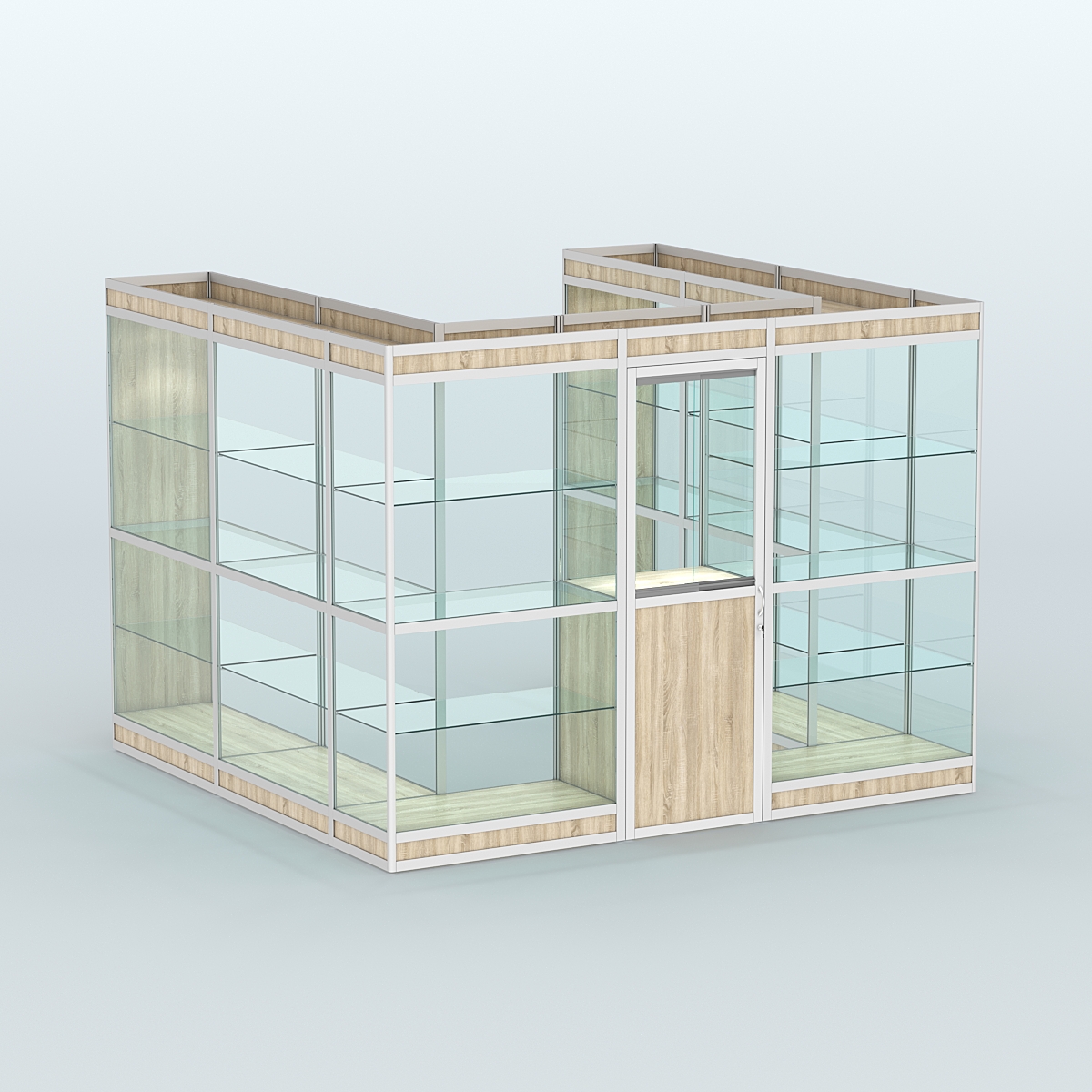 Павильон из профиля пристенный №5в (6,75 кв. м) Дуб Сонома