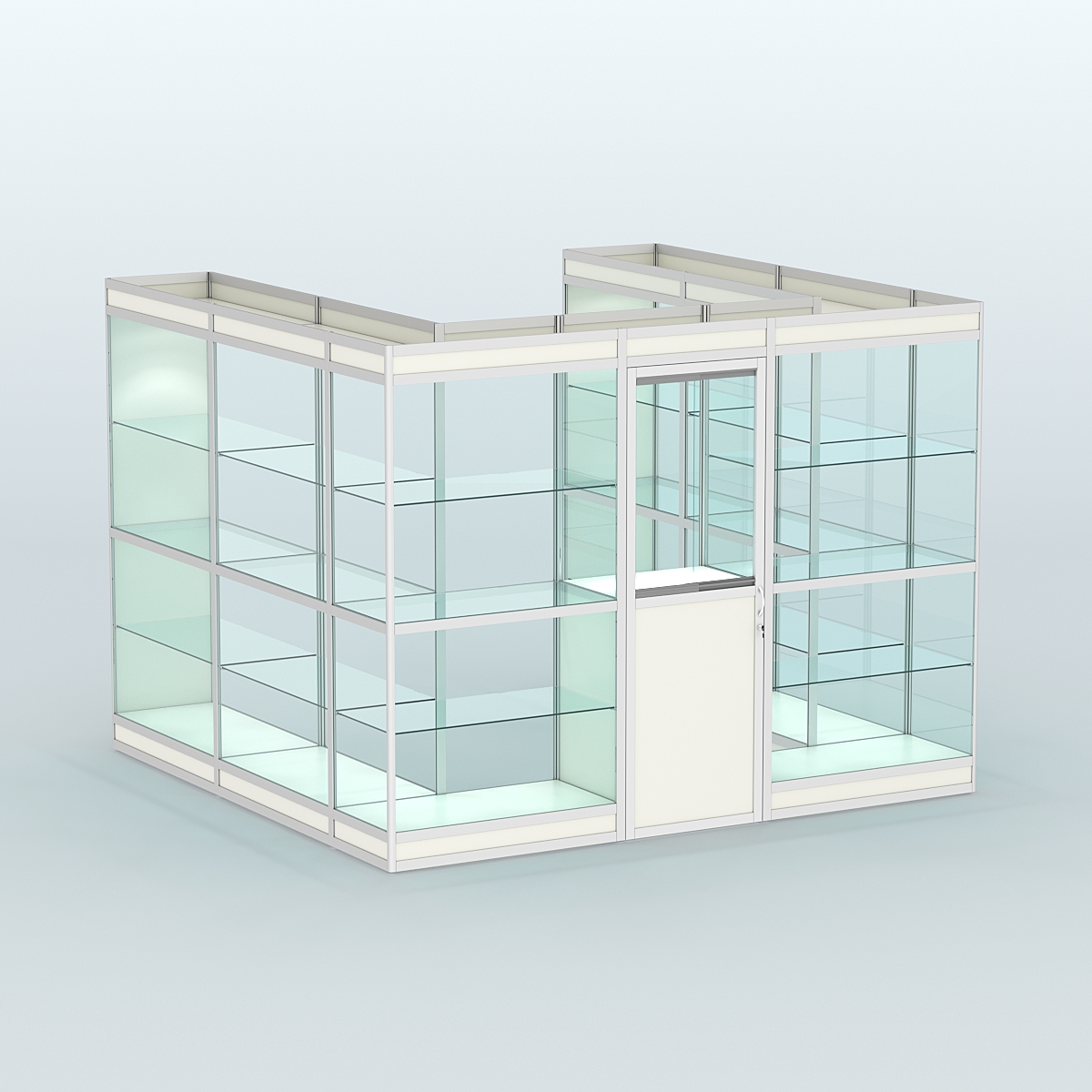Павильон из профиля пристенный №5в (6,75 кв. м) Белый