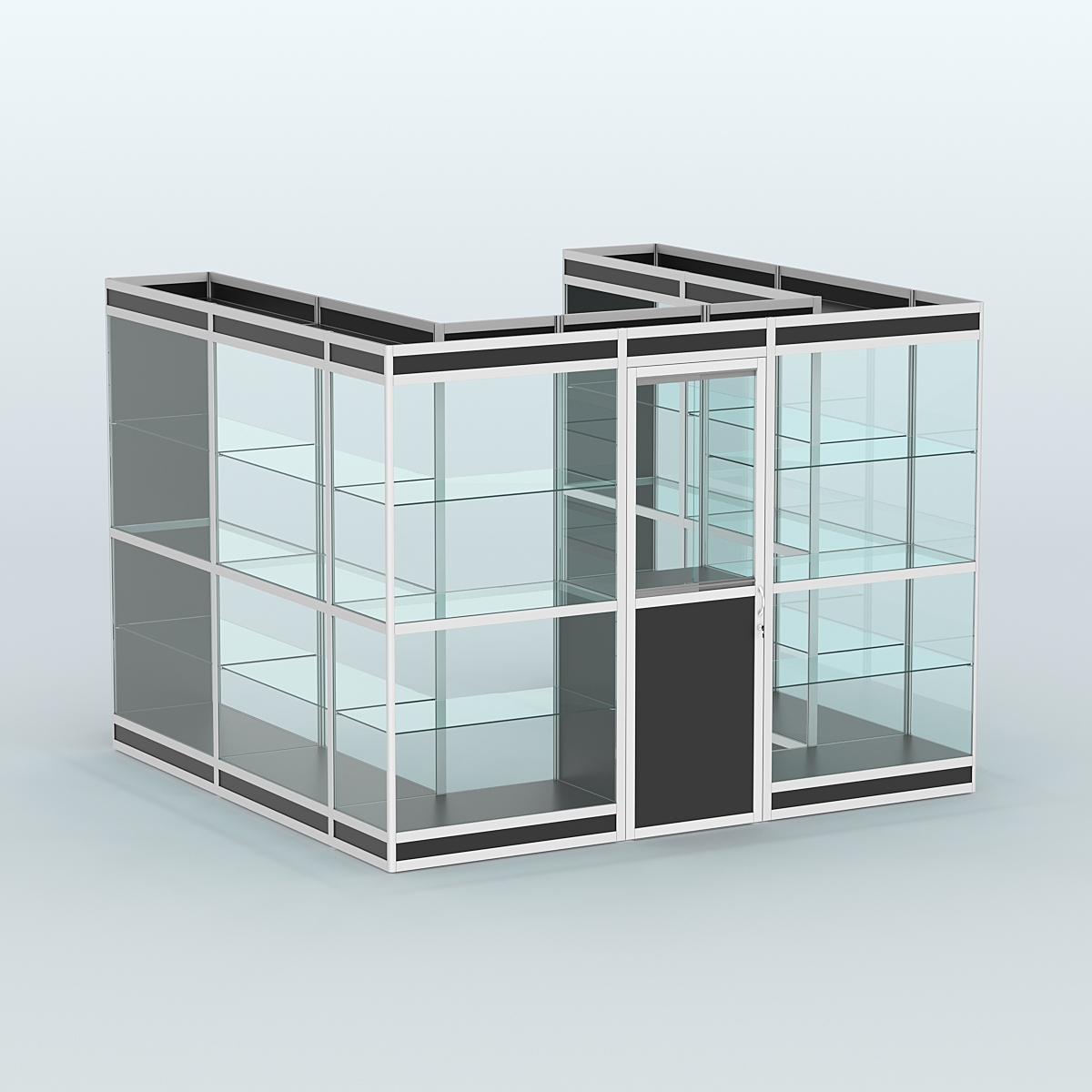 Павильон из профиля пристенный №5в (6,75 кв. м) Черный