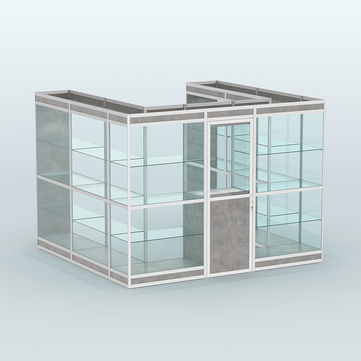 Павильон из профиля пристенный №5в (6,75 кв. м) Бетон Чикаго светло-серый F186 ST9