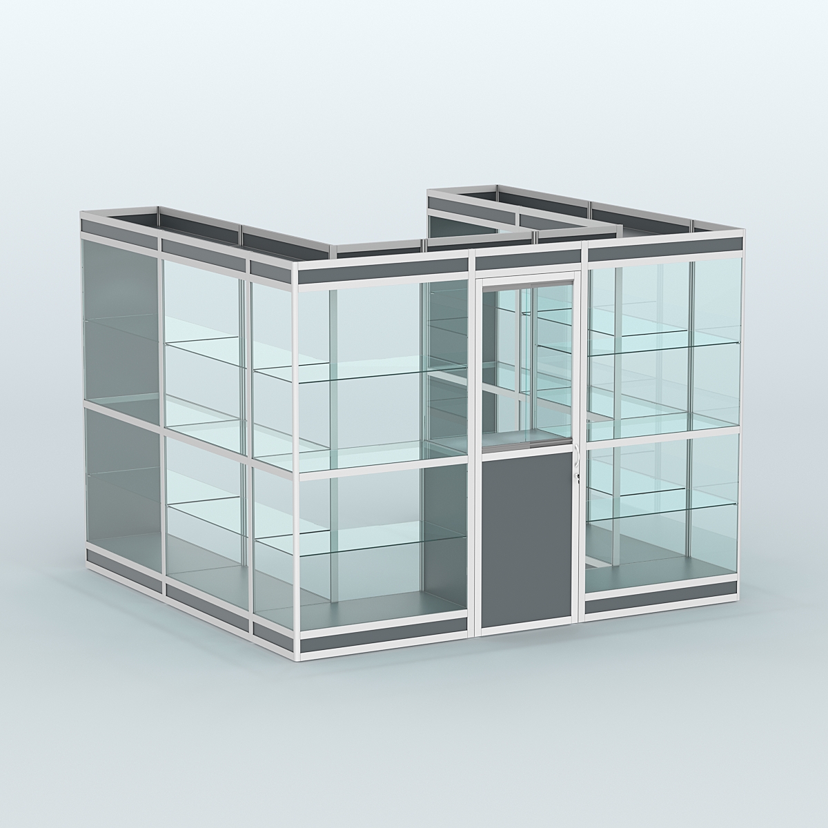 Павильон из профиля пристенный №5в (6,75 кв. м) Темно-Серый