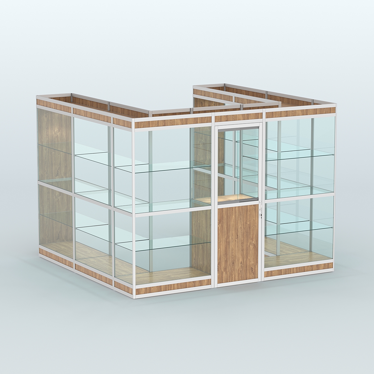 Павильон из профиля пристенный №5в (6,75 кв. м) Дуб Канзас коричневый