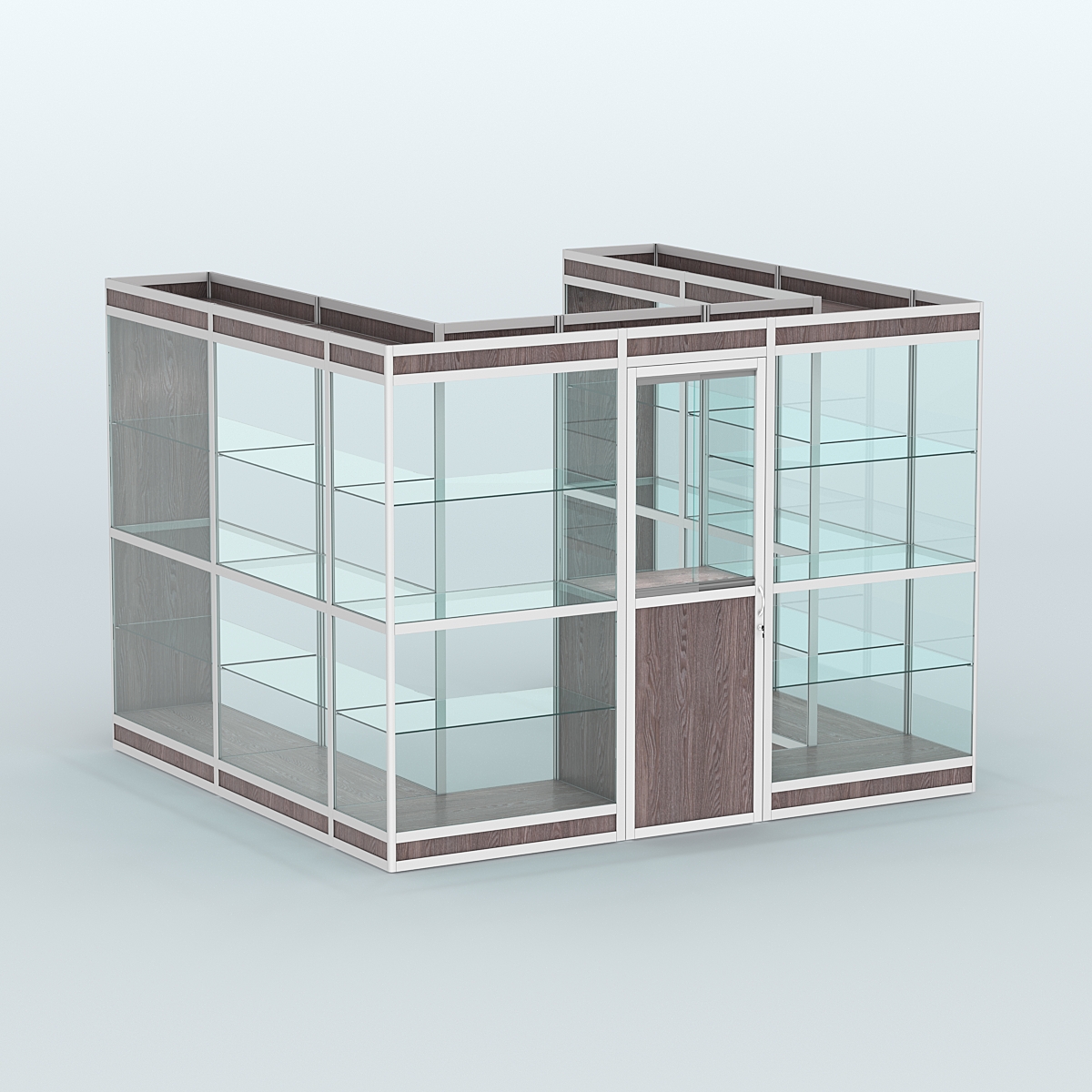 Павильон из профиля пристенный №5в (6,75 кв. м) Ясень Анкор темный