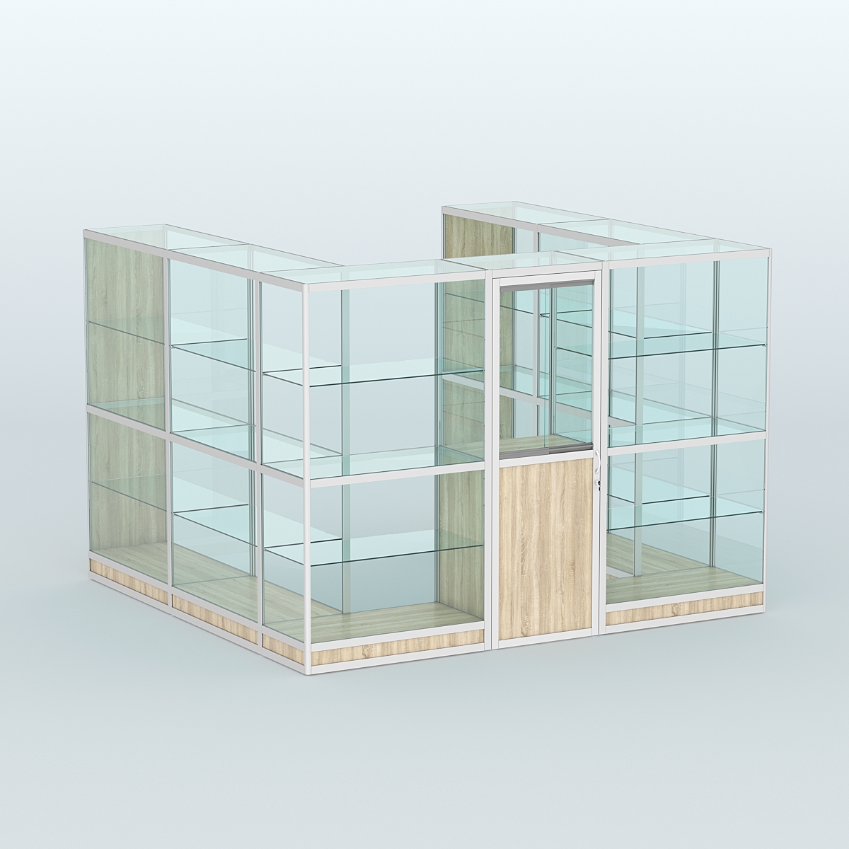 Павильон из профиля пристенный №5г (6,75 кв. м) Дуб Сонома