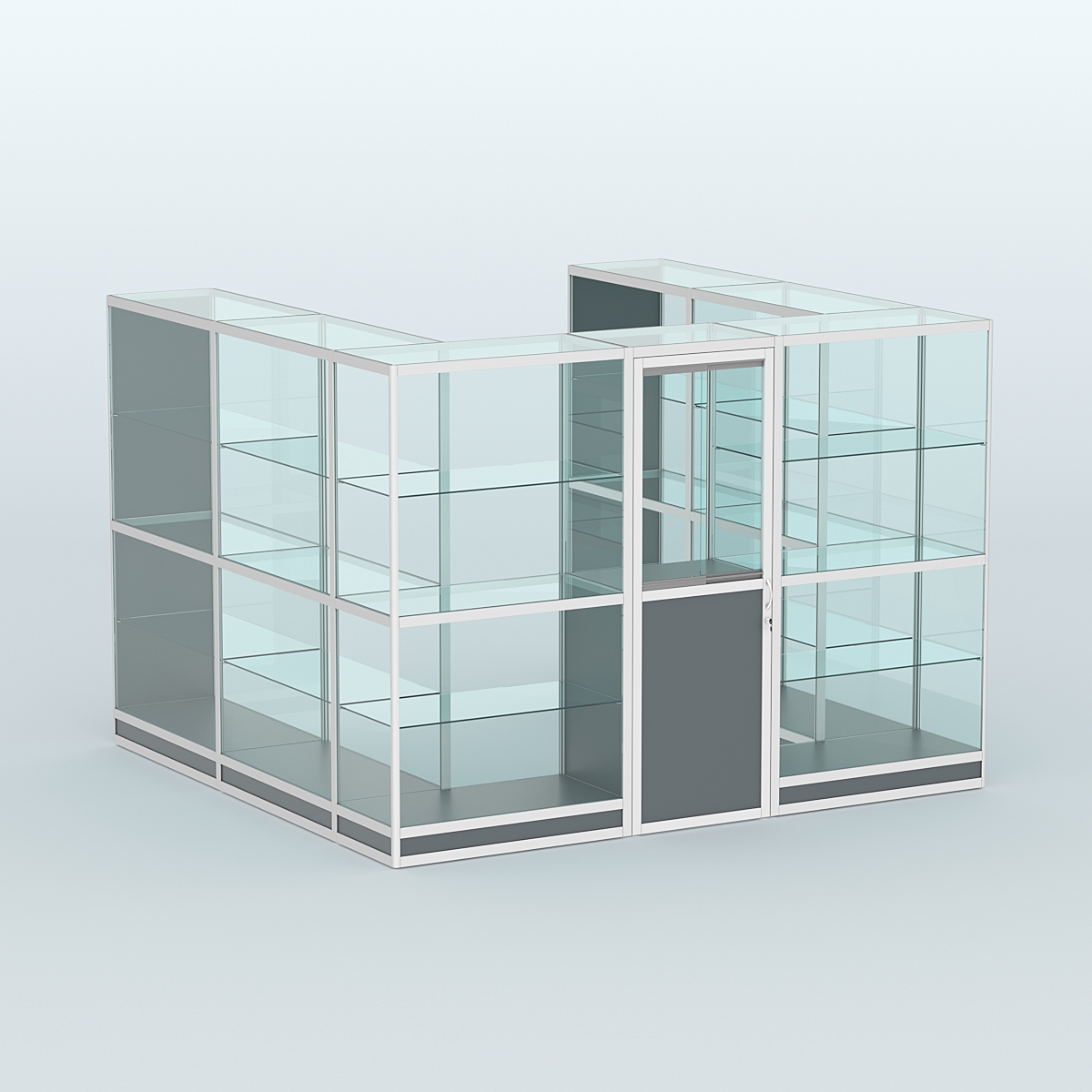 Павильон из профиля пристенный №5г (6,75 кв. м) Темно-Серый