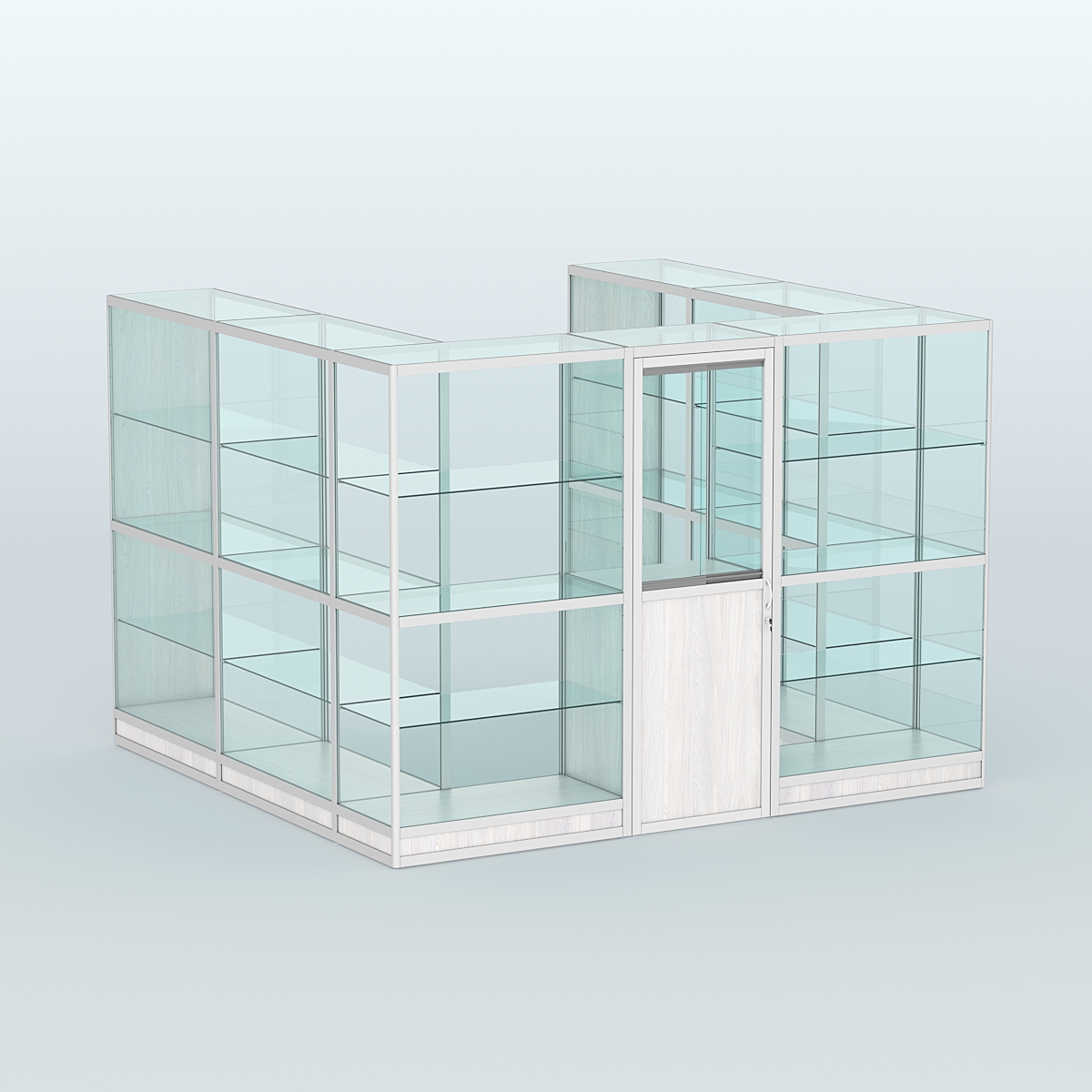 Павильон из профиля пристенный №5г (6,75 кв. м) Ясень Анкор светлый