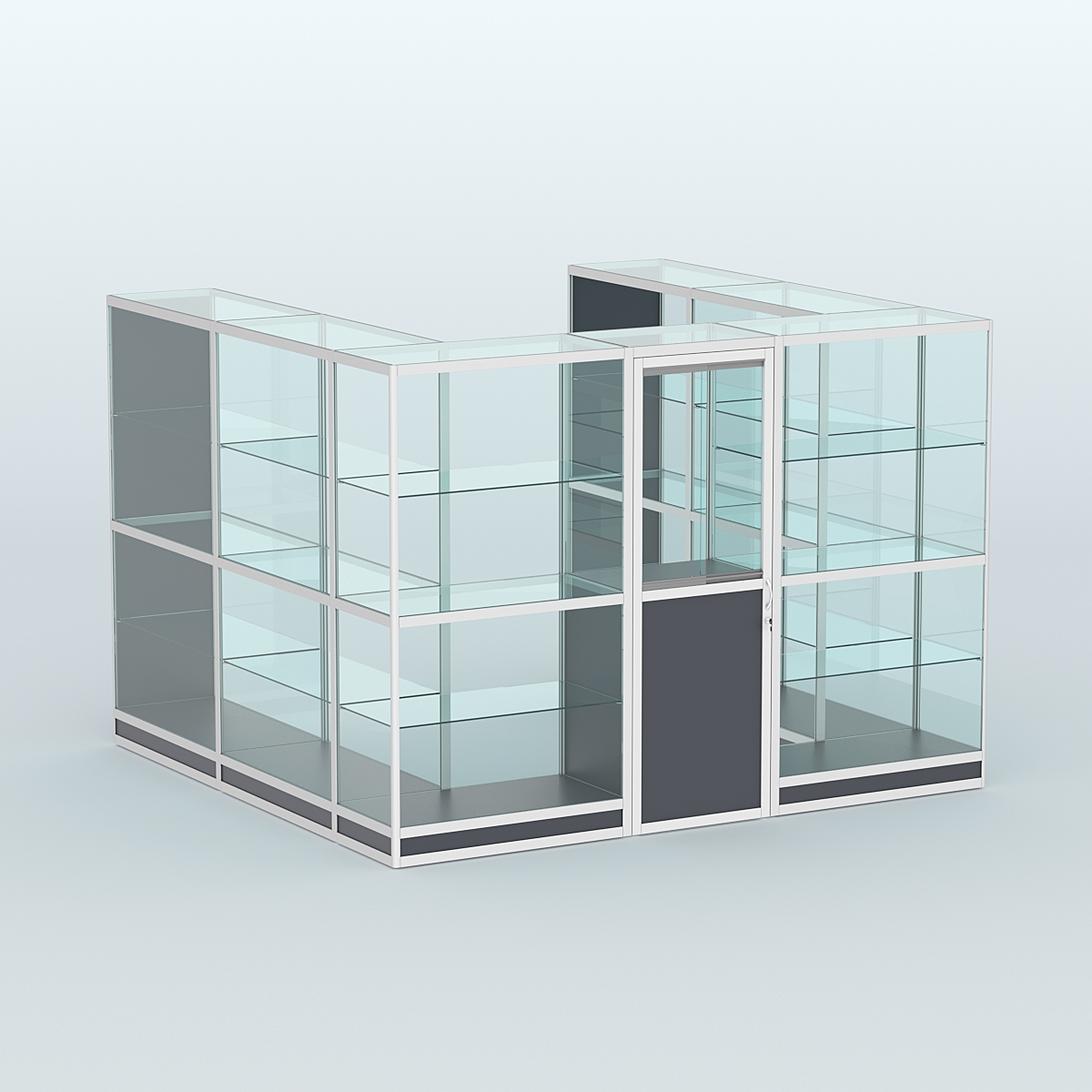 Павильон из профиля пристенный №5г (6,75 кв. м) Антрацит