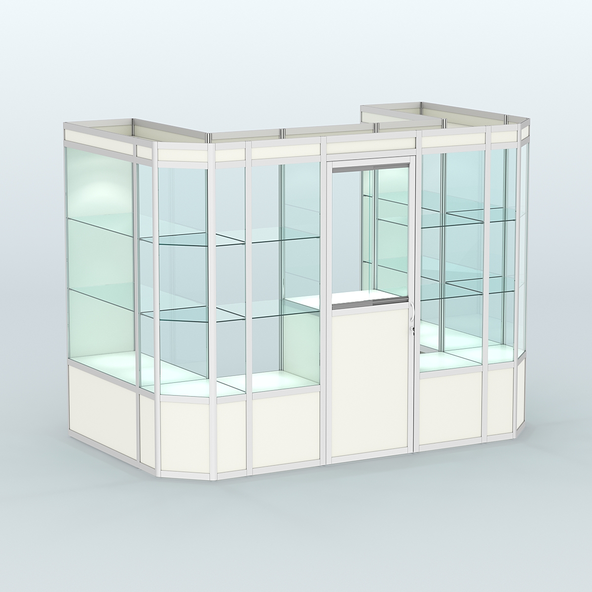 Павильон из профиля пристенный №6а (4,05 кв. м) Белый