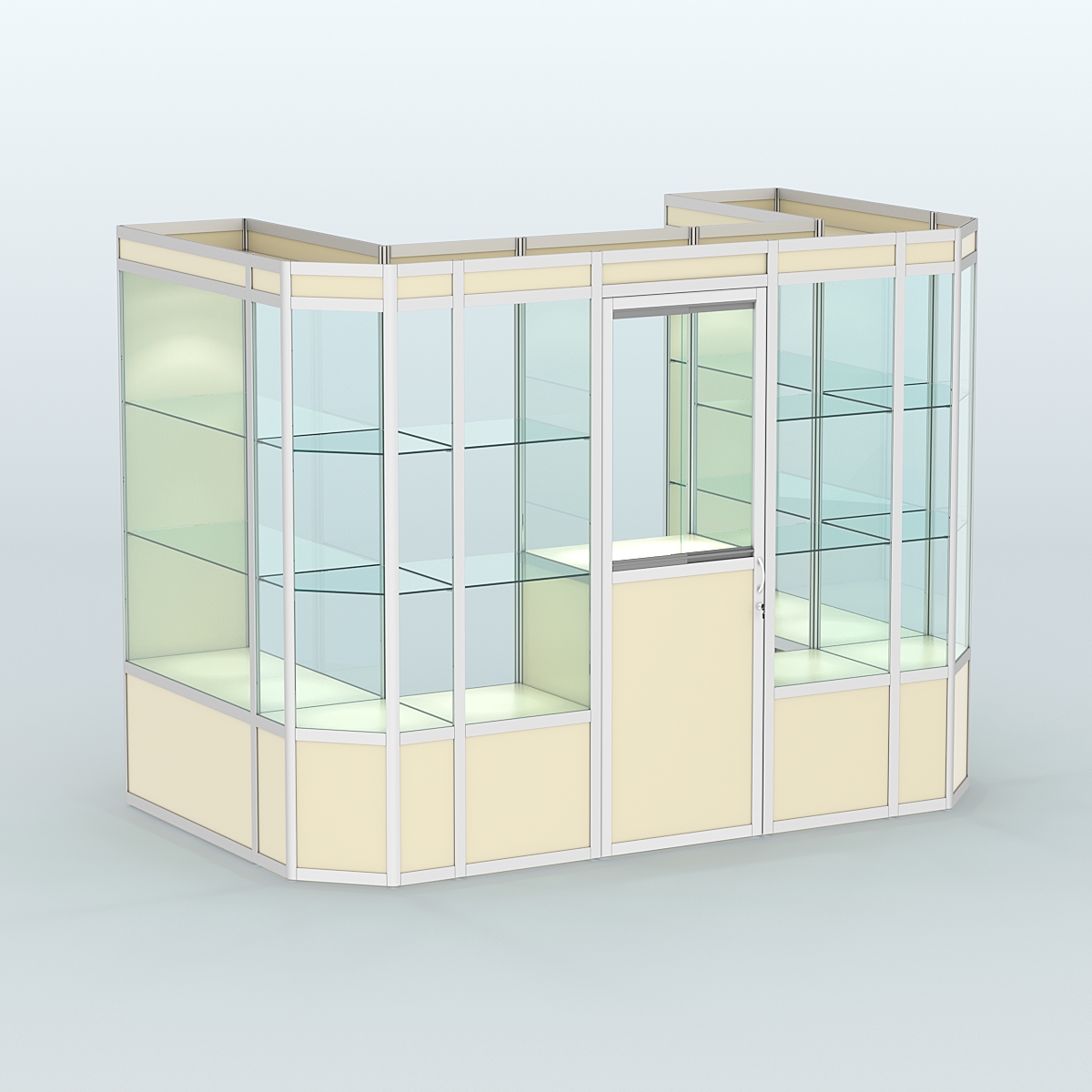 Павильон из профиля пристенный №6а (4,05 кв. м) Крем Вайс