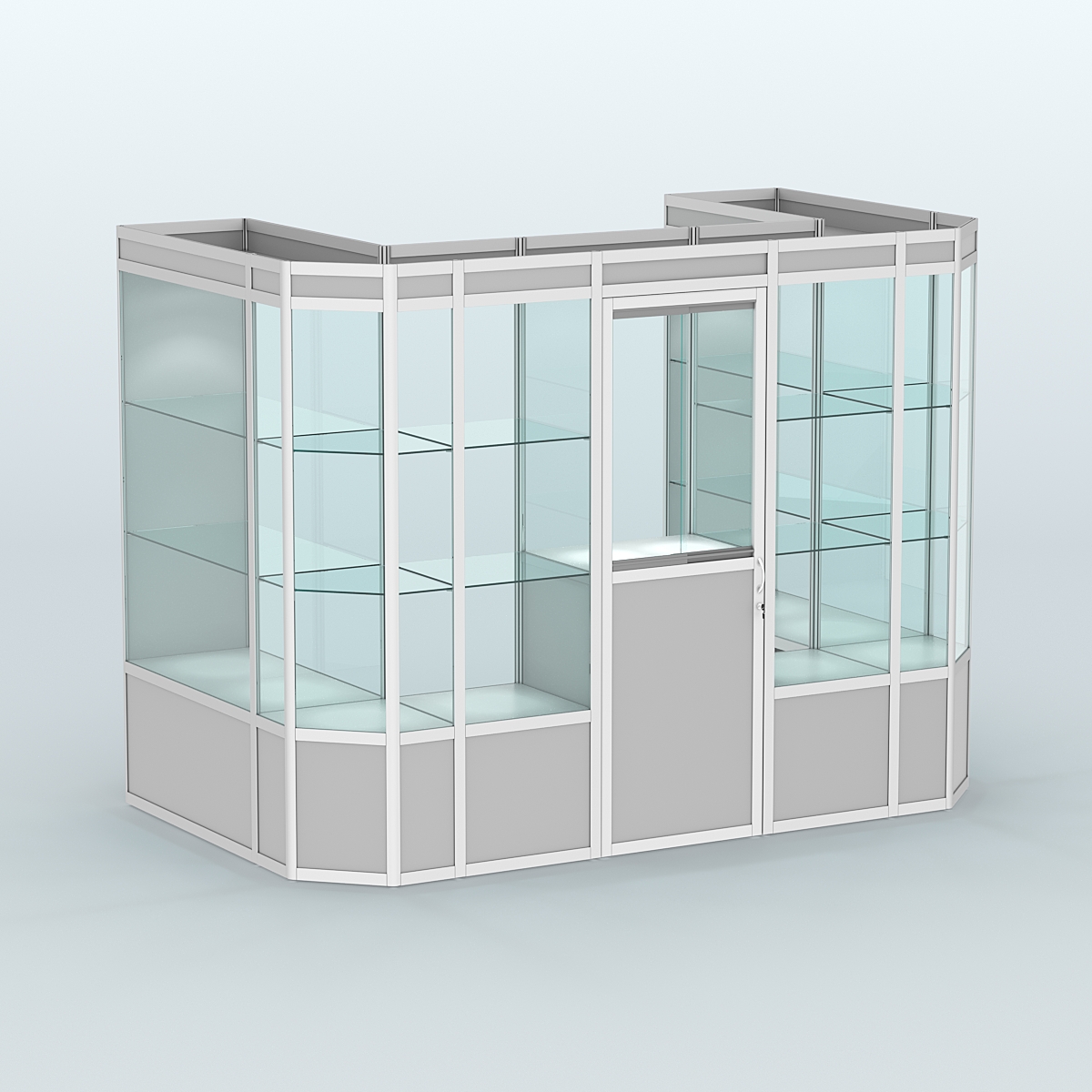 Павильон из профиля пристенный №6а (4,05 кв. м) Серый