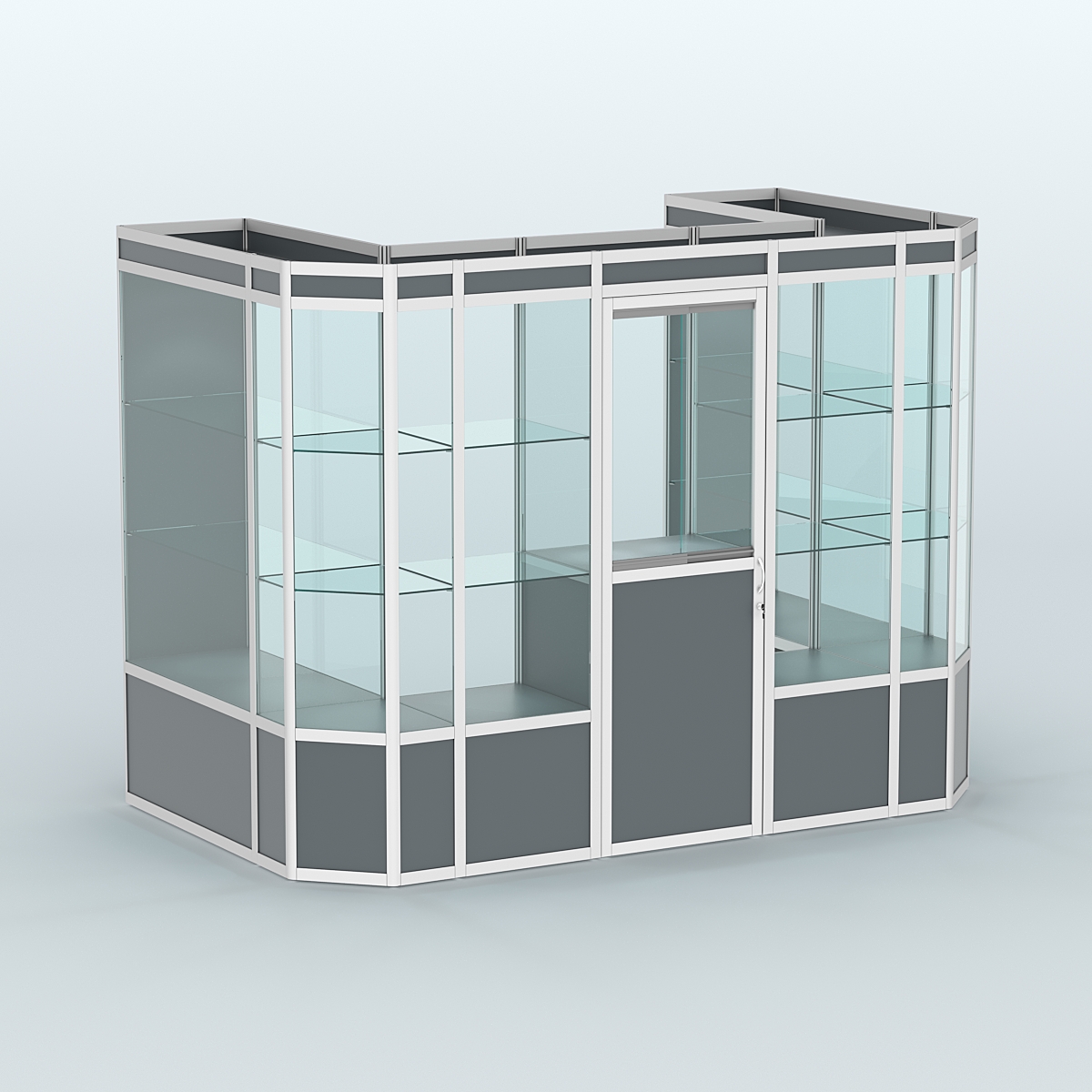 Павильон из профиля пристенный №6а (4,05 кв. м) Темно-Серый