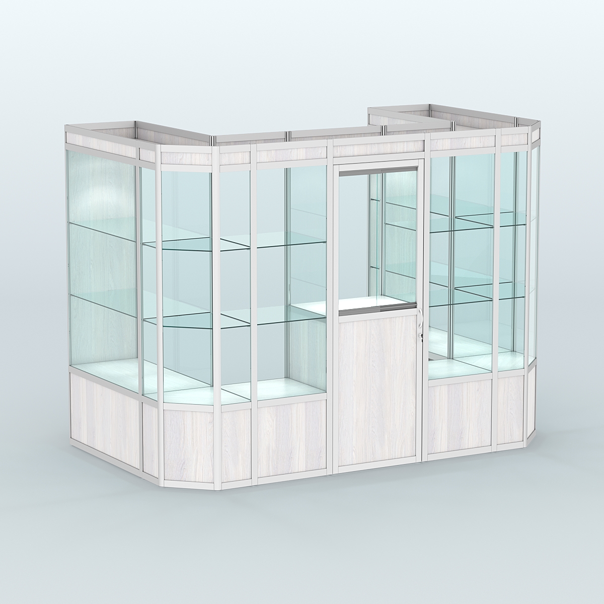 Павильон из профиля пристенный №6а (4,05 кв. м) Ясень Анкор светлый