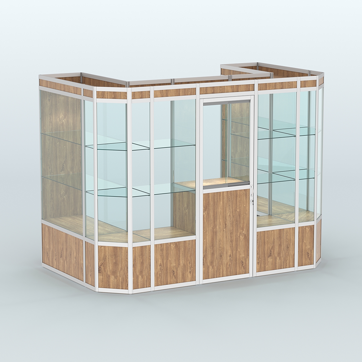 Павильон из профиля пристенный №6а (4,05 кв. м) Дуб Канзас коричневый