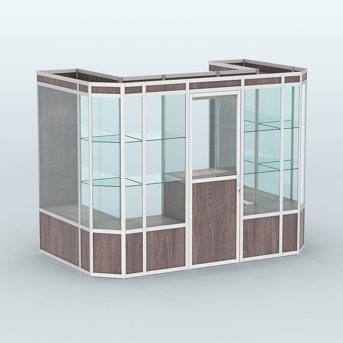 Павильон из профиля пристенный №6а (4,05 кв. м) Ясень Анкор темный