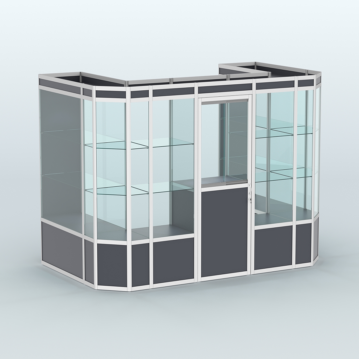 Павильон из профиля пристенный №6а (4,05 кв. м) Антрацит