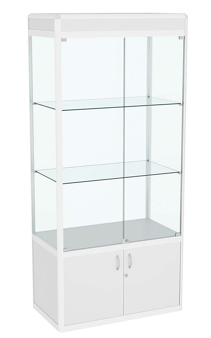 Витрина из профиля №1 (метровая) (задняя стенка - стекло) Серый