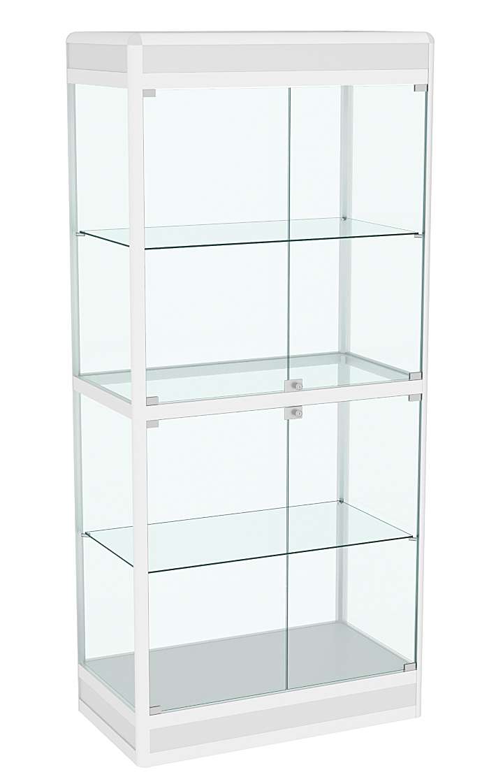 Витрина из профиля №3 (метровая) (задняя стенка - стекло) Серый