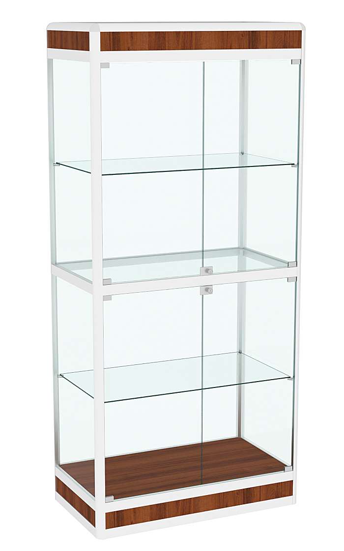 Витрина из профиля №3 (метровая) (задняя стенка - стекло) Орех