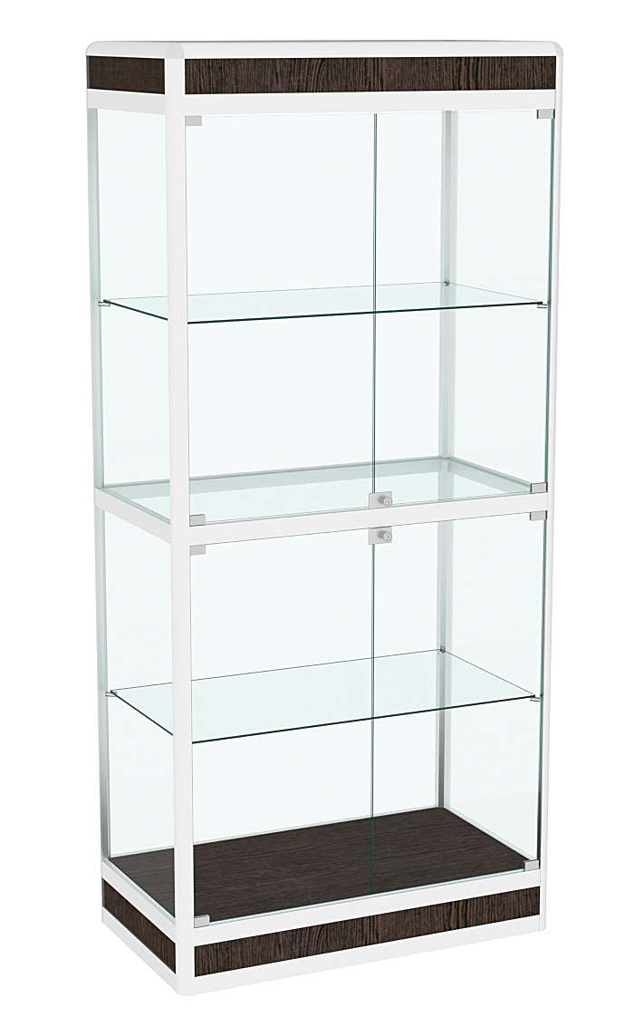 Витрина из профиля №3 (метровая) (задняя стенка - стекло) Дуб Венге