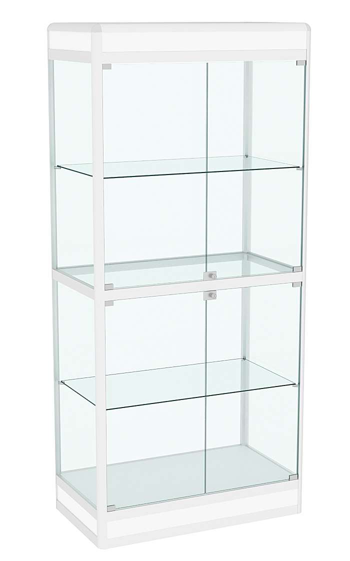 Витрина из профиля №3 (метровая) (задняя стенка - стекло) Белый