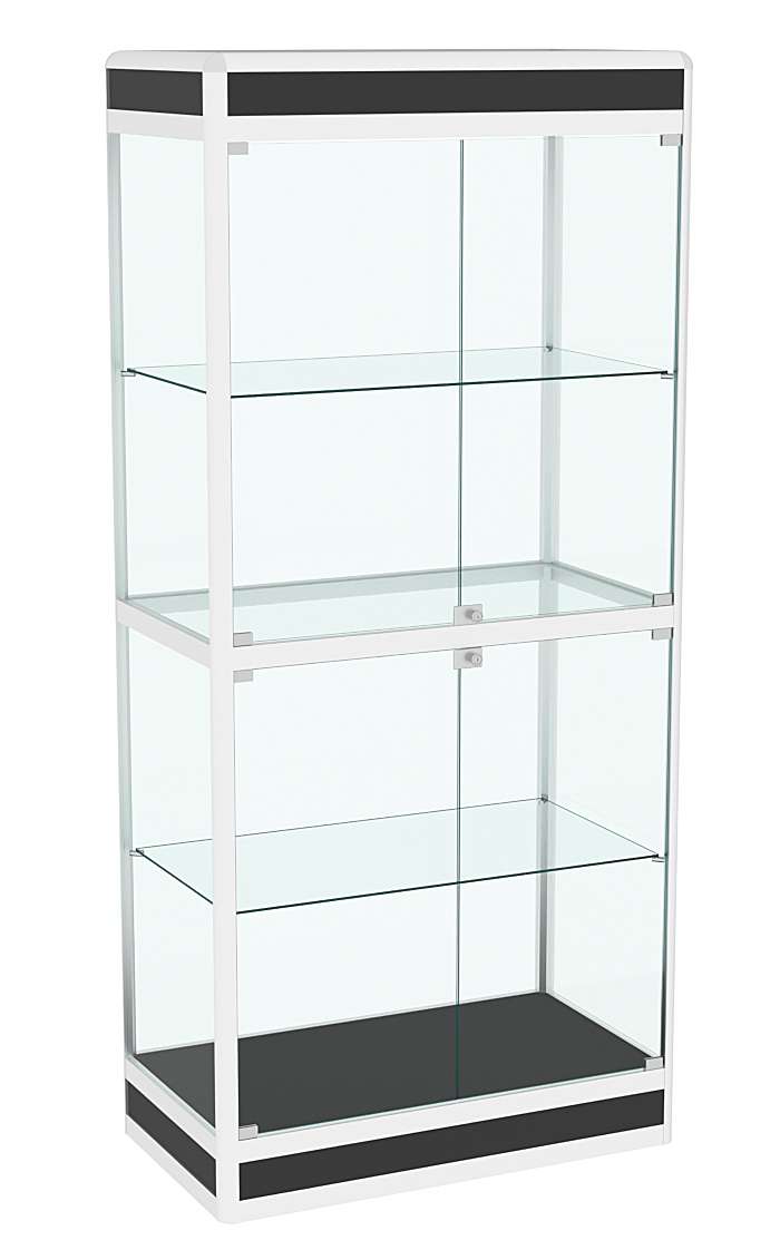 Витрина из профиля №3 (метровая) (задняя стенка - стекло) Черный