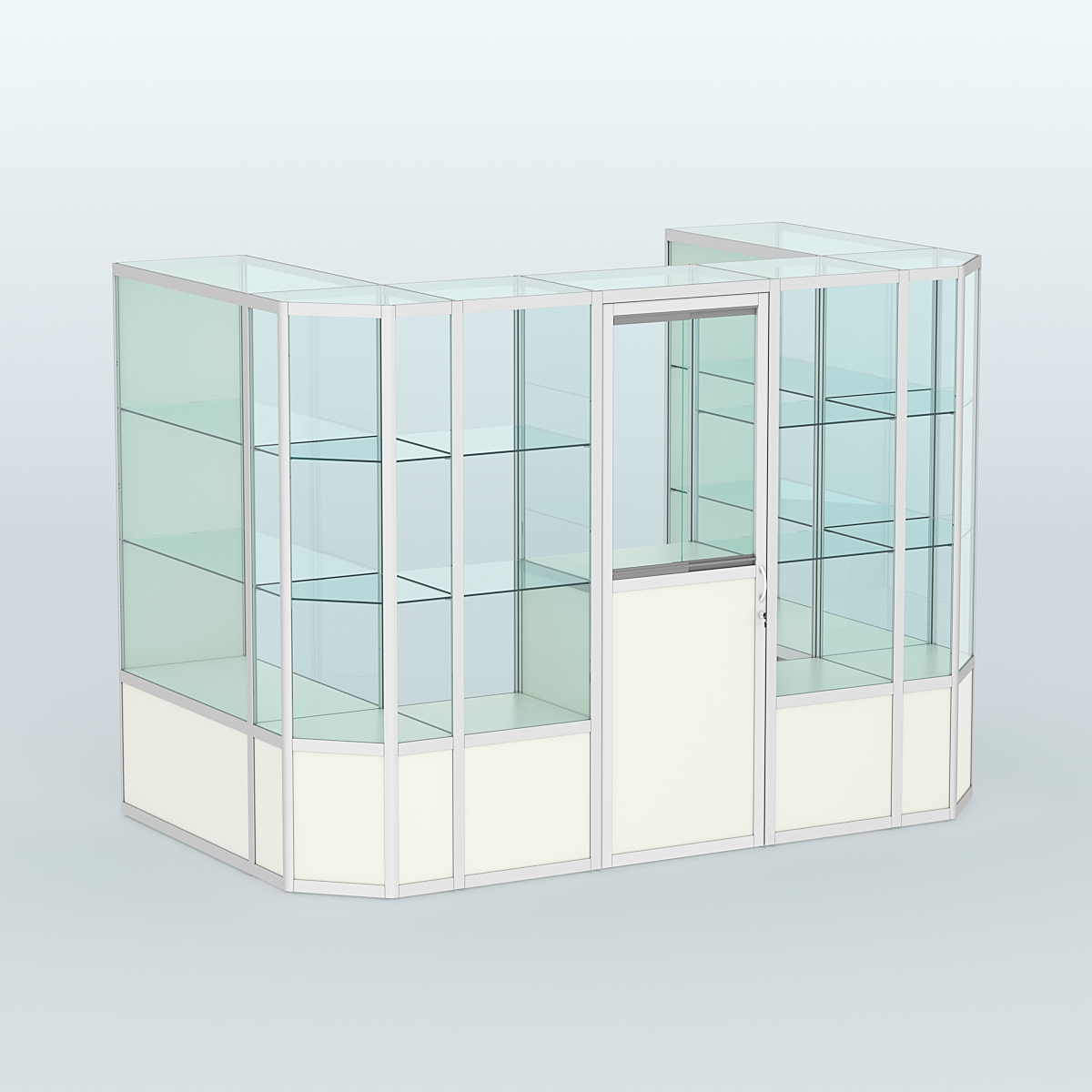 Павильон из профиля пристенный №6б (4,05 кв. м) Белый