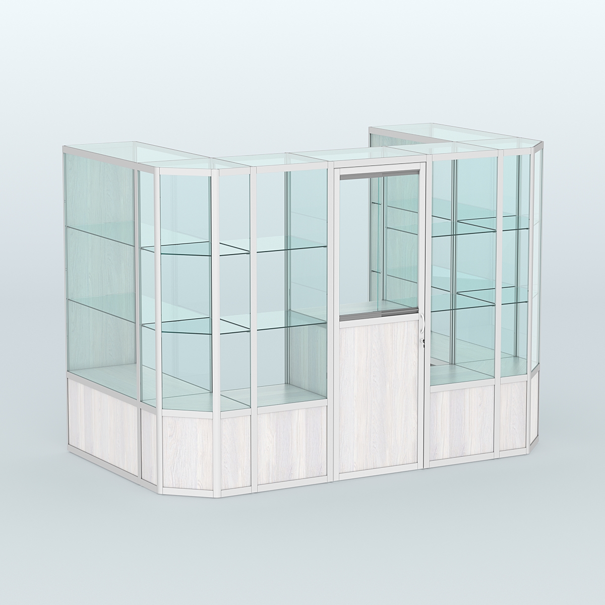 Павильон из профиля пристенный №6б (4,05 кв. м) Ясень Анкор светлый