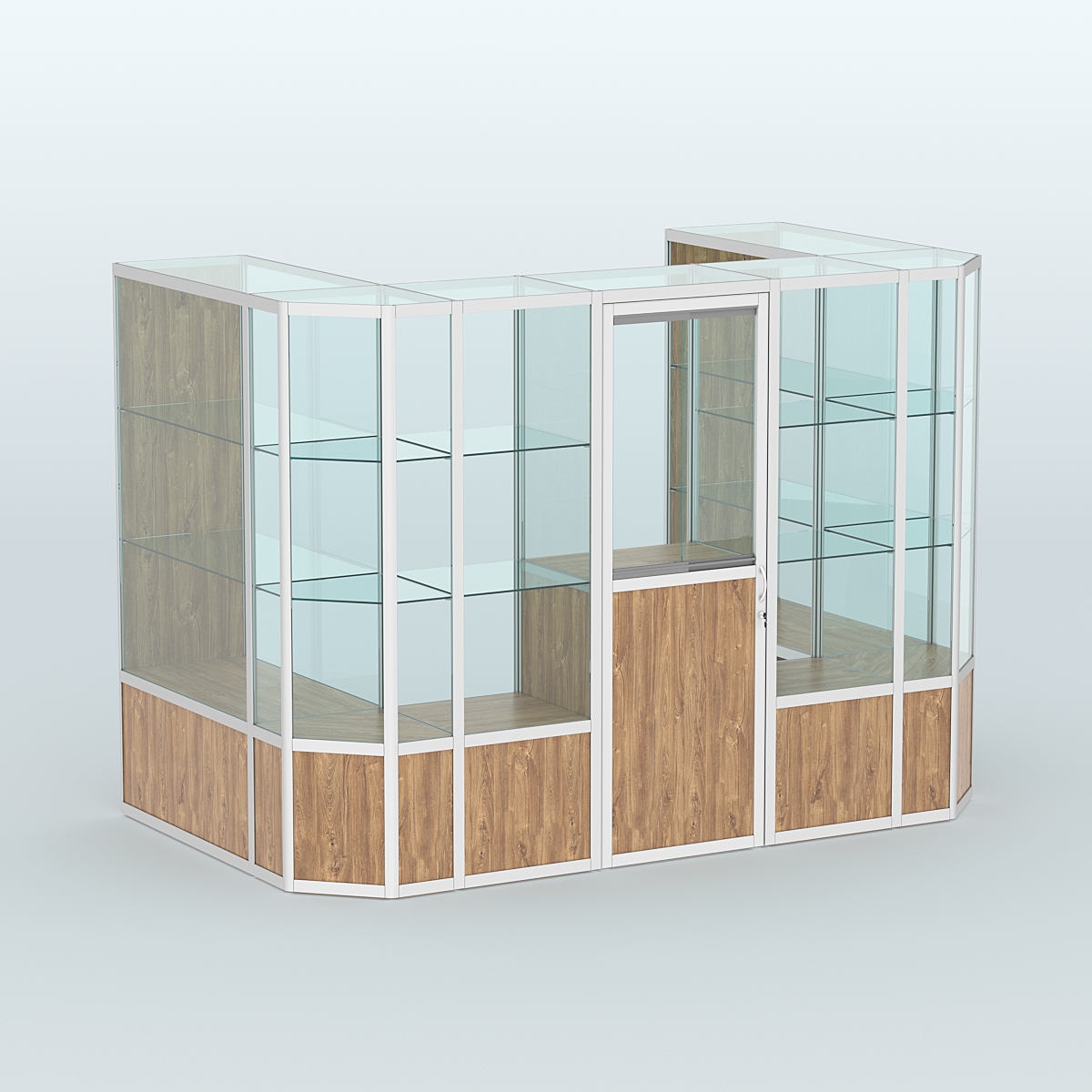 Павильон из профиля пристенный №6б (4,05 кв. м) Дуб Канзас коричневый