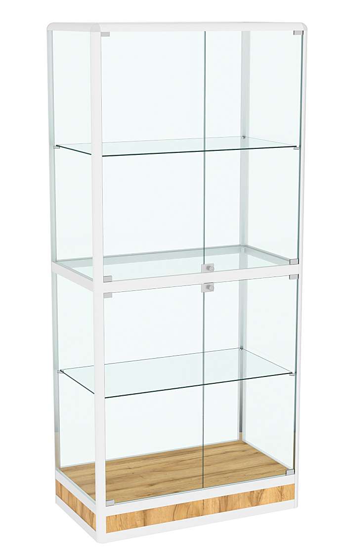 Витрина из профиля №4 (метровая) (задняя стенка - стекло) Дуб Золотистый