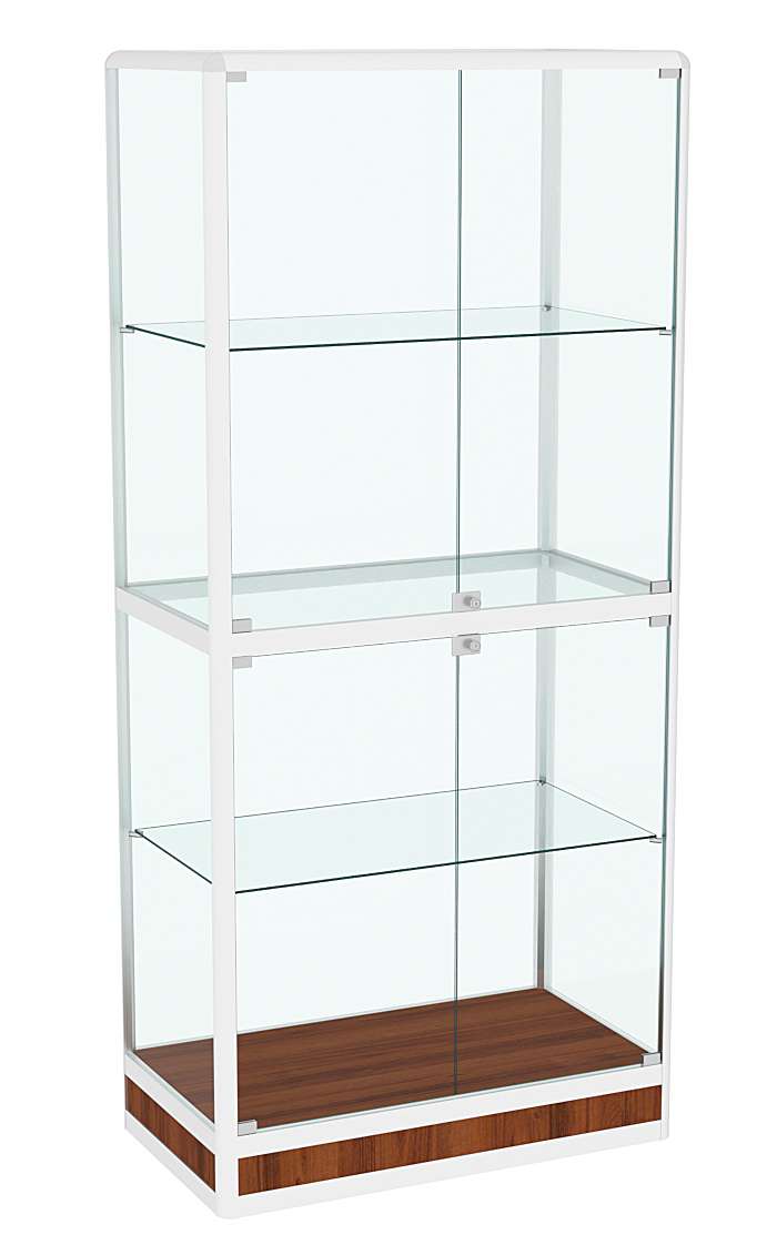 Витрина из профиля №4 (метровая) (задняя стенка - стекло) Орех