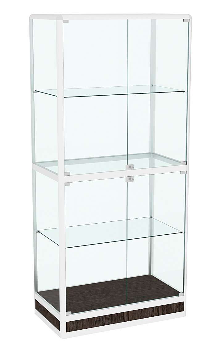 Витрина из профиля №4 (метровая) (задняя стенка - стекло) Дуб Венге